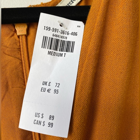 Orange/dark yellow Tall Abercrombie midi cutout dress - Picture 4 of 7